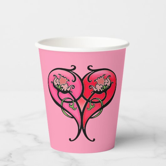 Gobelets En Papier L'amour est en fleur (Recto)