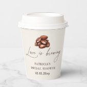 Gobelets En Papier L'amour est en train de préparer une Douche de Mar (Recto)