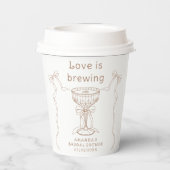 Gobelets En Papier L'amour est en train de se préparer Fête de mariag (Verso)