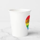 Gobelets En Papier L'amour est l'amour Coeur arc-en-ciel (Recto)