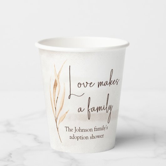 Gobelets En Papier "L'amour fait une famille" (Recto)