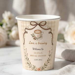 Gobelets En Papier L'amour prépare un café Floral Vintage Personnalis