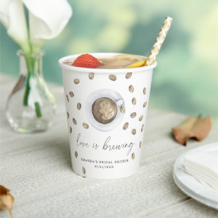 Gobelets En Papier L'amour se prépare Mariage Café enterrement de vie