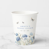 Gobelets En Papier Lancement de fête de mariage Hydrangeas & Papillon (Verso)