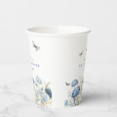 Gobelets En Papier Lancement de fête de mariage Hydrangeas & Papillon (Gauche)