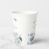 Gobelets En Papier Lancement de fête de mariage Hydrangeas & Papillon (Droite)