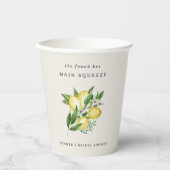 Gobelets En Papier Lancement de Fête de Mariage sur le Thème du Citro (Recto)