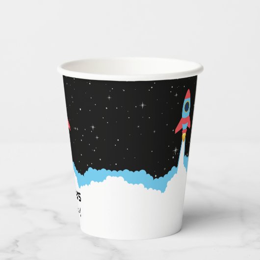 Gobelets En Papier Lancement de fusées dans l'Anniversaire de enfant  (Verso)