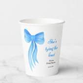 Gobelets En Papier Lancement de la mariée Noeud Papillon Bleu  (Verso)