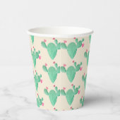 Gobelets En Papier Lancement de mariage au cactus à l'aquarelle (Droite)