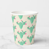 Gobelets En Papier Lancement de mariage au cactus à l'aquarelle (Recto)