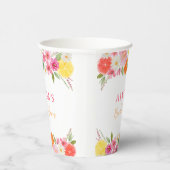 Gobelets En Papier Lancement de mariage floral Citron Orange (Droite)