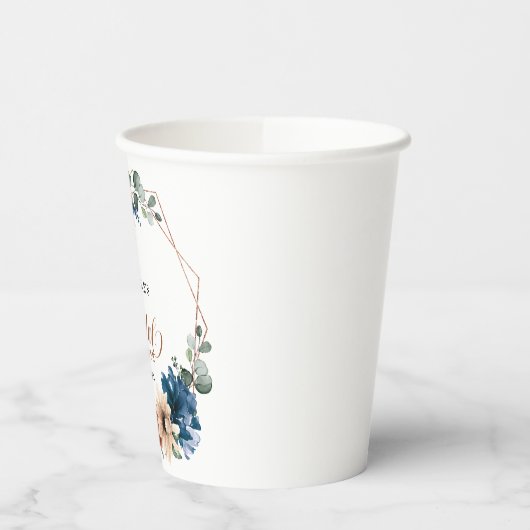 Gobelets En Papier Lancement de mariage géométrique vert marine terra (Gauche)