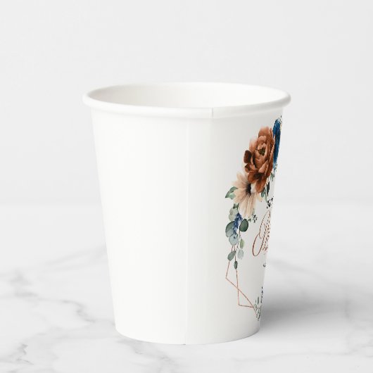 Gobelets En Papier Lancement de mariage géométrique vert marine terra (Droite)