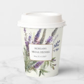 Gobelets En Papier Lancement de Mariage Royal au Lavande à l'Aquarell (Recto)