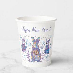 Gobelets En Papier Lapin de Noël 