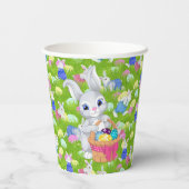 Gobelets En Papier Lapin de Pâques avec Panier de chasse aux oeufs (Verso)