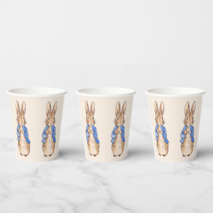 Gobelets En Papier Lapin de Pâques classique en veste bleue