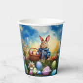 Gobelets En Papier lapin de Pâques dans la forêt (Recto)
