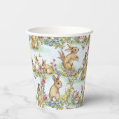 Gobelets En Papier Lapin de Pâques dans une fête de jardin de printem (Verso)