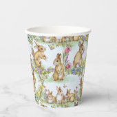 Gobelets En Papier Lapin de Pâques dans une fête de jardin de printem (Recto)