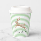 Gobelets En Papier Lapin de Pâques rayé (Verso)
