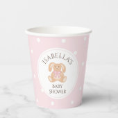 Gobelets En Papier Lapin Lapin Classique Pois Baby shower fille (Recto)