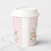 Gobelets En Papier Lapin Lapin Pink Pastel Houndstooth Lapin (Gauche)