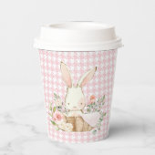 Gobelets En Papier Lapin Lapin Pink Pastel Houndstooth Lapin (Verso)