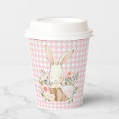 Gobelets En Papier Lapin Lapin Pink Pastel Houndstooth Lapin (Recto)