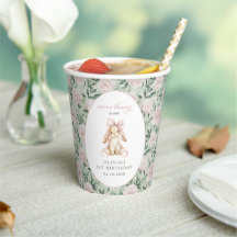 Lapin Mignon, Nœud Rose, Fleurs Roses, Premier Ann