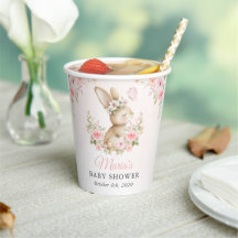 Lapin Mignon, Papillon, Fleurs Roses, Baby Shower