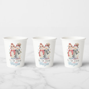 Gobelets En Papier L'aquarelle est la saison de gel