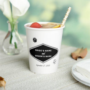 Gobelets En Papier Las Vegas Casino Destination Mariage Noir Blanc