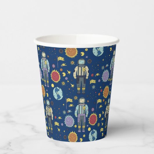 Gobelets En Papier L'astronaute spatiale Homme coloré (Gauche)