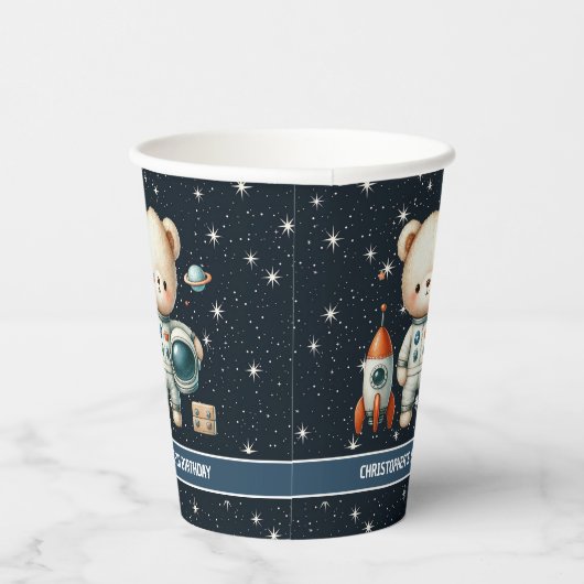 Gobelets En Papier L'astronaute Teddy Bear Boy Birthday Party Paper C (Droite)
