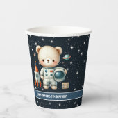 Gobelets En Papier L'astronaute Teddy Bear Boy Birthday Party Paper C (Recto)
