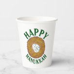 Gobelets En Papier Latkes Happy Hanoukka Chanukah Jours fériés juifs<br><div class="desc">Design présente une illustration originale d'une délicieuse crêpe de pommes de terre au latke surmontée de crème aigre, un aliment de base de la cuisine de vacances juive. Idéal pour les célébrations Hanoukka ! Ce design de latkes de Chanukah est également disponible sur d'autres produits. De nombreux autres modèles de...</div>