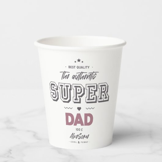 Gobelets En Papier L'authentique super papa (Recto)