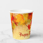 Gobelets En Papier L'automne de Thanksgiving part sur l'ancien Arrièr (Recto)