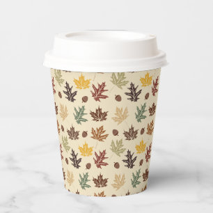 Gobelets En Papier L'automne laisse des couleurs riches de crème Mari