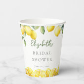 Gobelets En Papier Lavage à l'eau Jaune Citron Citron Mariage (Verso)