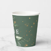 Gobelets En Papier Lavage de mariée abstrait moderne Eucalyptus Mouss (Verso)