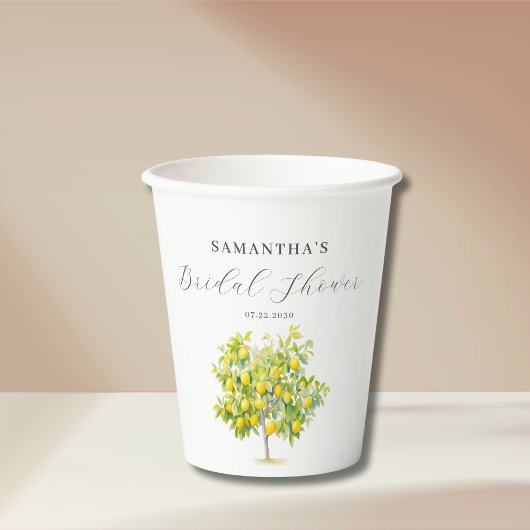 Gobelets En Papier Lavage de mariée au citron