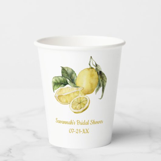 Gobelets En Papier Lavage de noces aux citrons succulents (Recto)