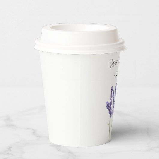 Gobelets En Papier Lavande Aquarelle Fleur violet Mariage Floral (Droite)