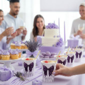 Gobelets En Papier Lavender Stripe Purple Bow Baby Shower