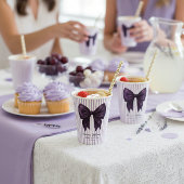 Gobelets En Papier Lavender Stripe Purple Bow Baby Shower