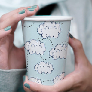 Gobelets En Papier L'avion des nuages d'anniversaire le temps passe v