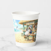 Gobelets En Papier Le bar de plage du pingouin (Verso)